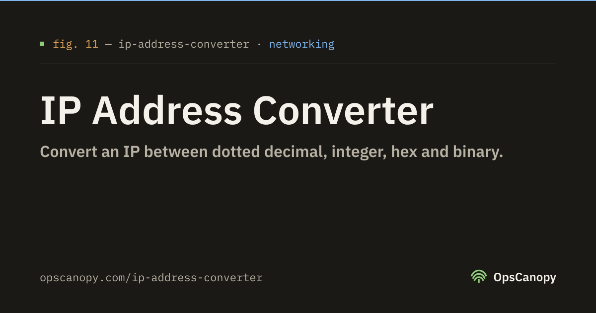 Address Reverter IP Address Converter — IP a decimal, hex y binario · OpsCanopy